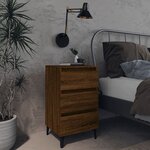vidaXL Tables de chevet pieds en métal 2 Pièces Chêne marron 40x35x69 cm