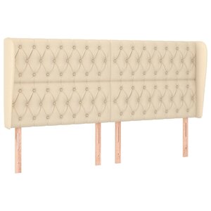 vidaXL Tête de lit avec oreilles Crème 183x23x118/128 cm Tissu