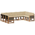 vidaXL Ensemble de canapés d'extérieur 9 Pièces Naturel et Beige