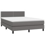 vidaXL Sommier à lattes de lit avec matelas et LED Gris 140x200 cm