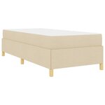 vidaXL Cadre de lit avec matelas Crème 100 x 200 cm tissu