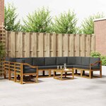 vidaXL Ensemble de canapés d'extérieur 11 Pièces Naturel et Anthracite