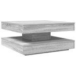 vidaXL Table basse rotative à 360 degrés sonoma gris 70x70x34 5 cm
