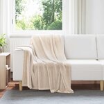 vidaXL Jeté Beige 130 x 150 cm Toison