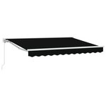 vidaXL Auvent rétractable manuel Noir 3 5 x 2 5 m