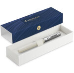 Stylo plume waterman allure deluxe blanc  plume fine  cartouche d'encre bleue  coffret cadeau