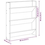 vidaXL Armoire à chaussures murale vieux bois 80x18x90 cm