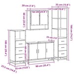vidaXL Ensemble de meubles de salle de bain 4 Pièces chêne marron