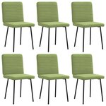 vidaXL Chaises à manger lot de 6 vert clair velours