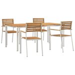 vidaXL EnsembledeRepasdeJardin 5 Pièces Marron AcaciaMassif