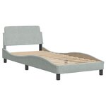vidaXL Cadre de lit sans matelas Hanko gris clair 90x190 cm velours