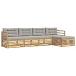 vidaXL Ensemble de canapés d'extérieur 5 Pièces Blanc et gris clair