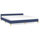vidaXL Cadre de lit avec tête de lit Bleu 160x200 cm Tissu