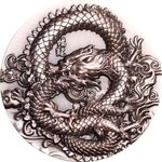 Pièce de monnaie en Argent 18888 Francs g 155.5 (5 oz) Millésime 2023 Coiled Dragon COILED DRAGON