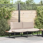 vidaXL Canapé de jardin avec coussin Marron 200.5 x 70 x 85.5 cm Métal
