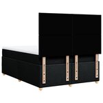 vidaXL Sommier à lattes de lit avec matelas Noir 140x190 cm Tissu