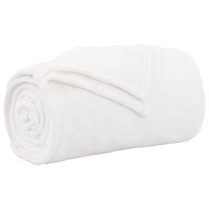 vidaXL Jeté Blanc 130 x 150 cm Toison
