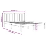 vidaXL Cadre de lit Bois de pin massif 160x200 cm