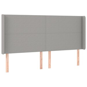 vidaXL Tête de lit avec oreilles Gris clair 183x16x118/128 cm Tissu