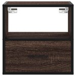 vidaXL Table de chevet murale chêne marron 40x31x39 5 cm