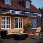 vidaXL Auvent rétractable électrique Bleu et Blanc 3 x 2 5 m