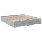 vidaXL Cadre de lit avec tiroirs sans matelas gris béton 200x200 cm