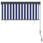 vidaXL Store roulant d'extérieur 140x250 cm Bleu et blanc