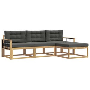 vidaXL Ensemble de canapés d'extérieur 4 Pièces Blanc et anthracite
