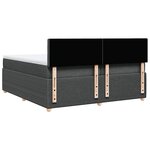 vidaXL Sommier à lattes de lit avec matelas Gris foncé 200x200cm Tissu