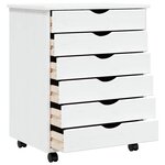 vidaXL Armoire roulante avec tiroirs MOSS blanc bois de pin solide