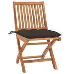 vidaXL Chaises pliables de jardin avec coussins lot de 6 Bois de teck