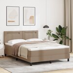 vidaXL Lit à ressorts avec matelas Cappuccino - 140 x 190 cm  simili cuir