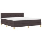 vidaXL Lit avec Sommier Tapissier avec Matelas Marron Foncé 180x200 cm Tissu