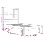 vidaXL Cadre de lit Noir Bois massif 75x190 cm Petit simple