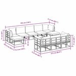 vidaXL Ensemble de canapé de jardin avec coussin 10 Pièces Noir Aluminium