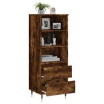 vidaXL Buffet haut Chêne fumé 40x36x110 cm Bois d'ingénierie
