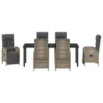 vidaXL Ensemble de salle à manger pour jardin 7 Pièces Gris polyrotin