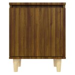 vidaXL Table de chevet avec pieds en bois Chêne marron 40x30x50 cm