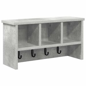 vidaXL Porte-manteau mural avec étagère Gris béton 50 x 16 x 26 cm