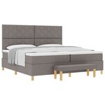 vidaXL Lit à ressorts avec matelas Taupe 200 x 200 cm tissu