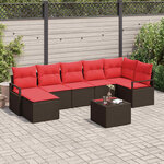 vidaXL Ensemble de Canapés 8 Pièces Marron polyrotin