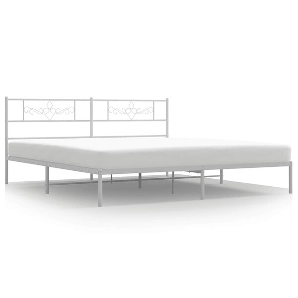 vidaXL Cadre de lit métal sans matelas et tête de lit blanc 183x213 cm