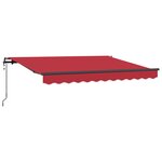 vidaXL Auvent Rétractable Rouge 350 x 200 cm tissu