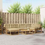vidaXL Ensemble de canapés d'extérieur 7 Pièces Blanc et Beige