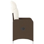 vidaXL Chaise inclinable de jardin avec coussins marron résine tressée