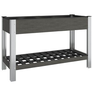 vidaXL Lit surélevé de jardin avec étagère Gris 120x50x75 cm WPC