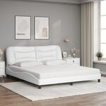 vidaXL Lit avec matelas Hvar blanc 180x200 cm similicuir