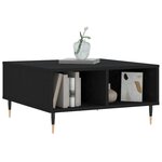 vidaXL Table basse noir 60x60x30 cm bois d'ingénierie