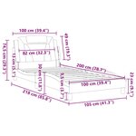 vidaXL Cadre de lit Viana sans matelas cappuccino 100x200 cm similicuir