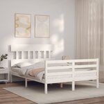 vidaXL Cadre de lit avec tête de lit blanc 140x200 cm bois massif